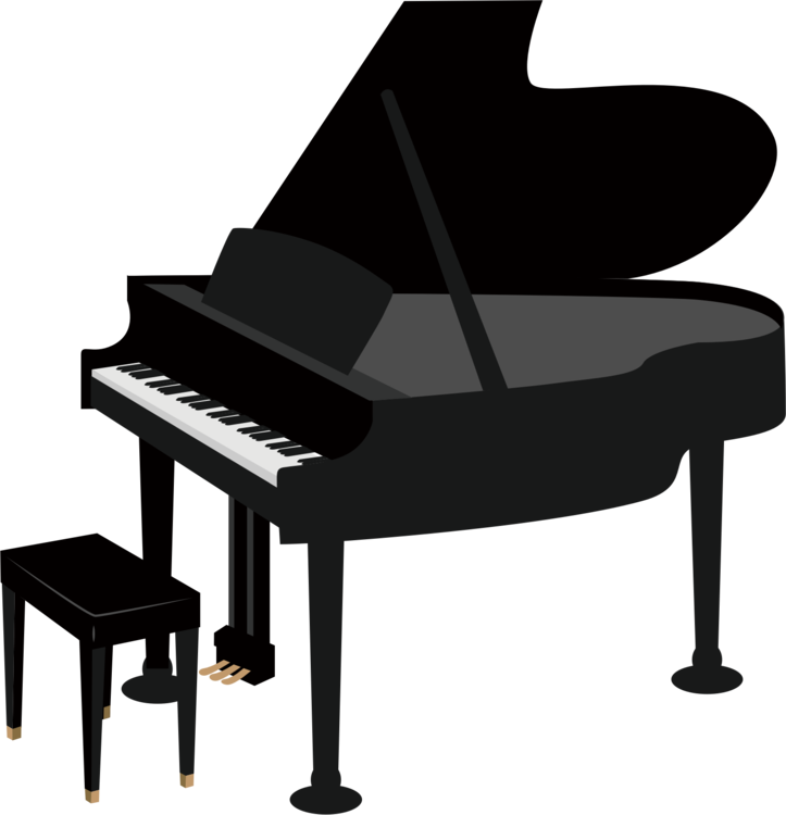 Vector Piano Transparent Background (black, gray)