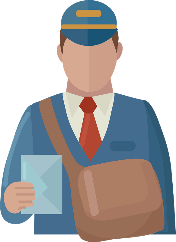 Vector Postman Png Pic (teal, salmon, gray, silver)