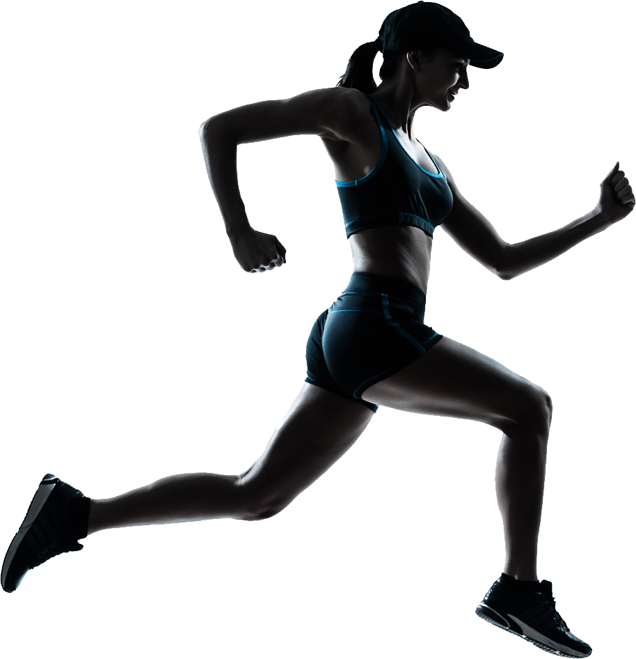 Vector Running Female Athlete Png Photos (black, white)