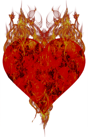 Vector Smoke Fire Heart Transparent Png (maroon, black)