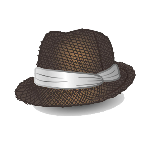 Vector Straw Hat Png Image (indigo, black)