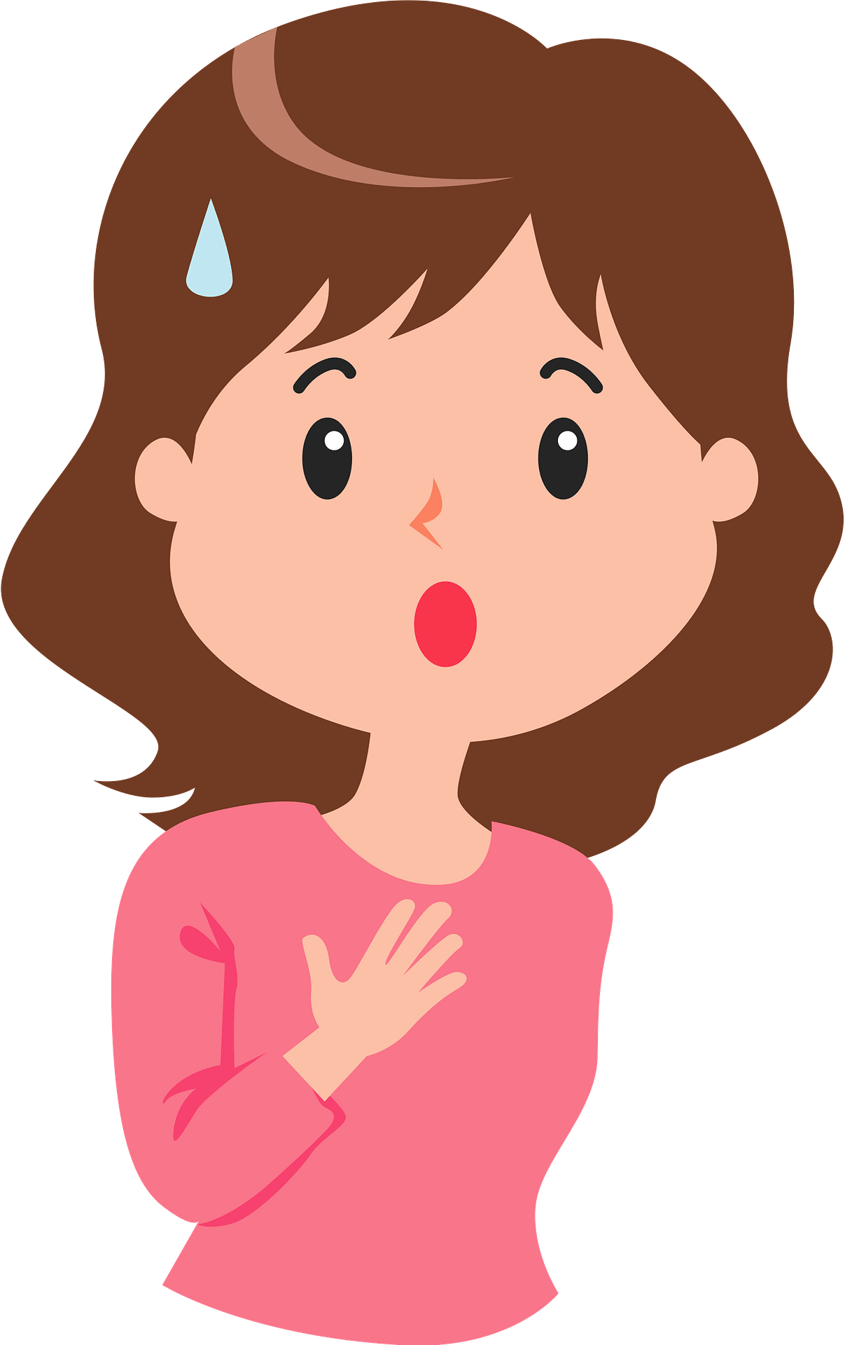 Vector Surprised Woman Transparent Background (maroon, gray, pink, salmon)