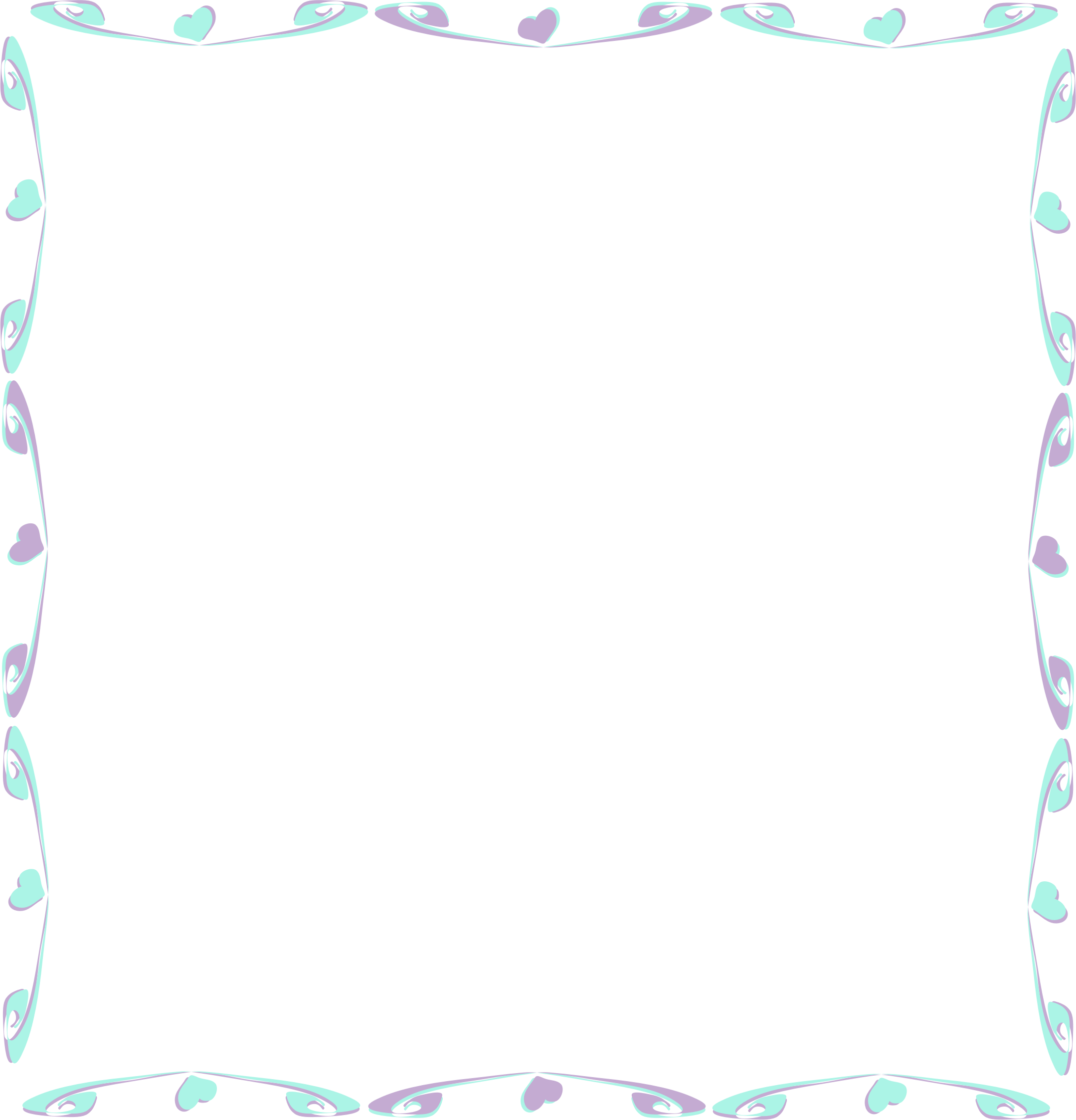 Vector Teal Frame Transparent Background (black, gray, mint)