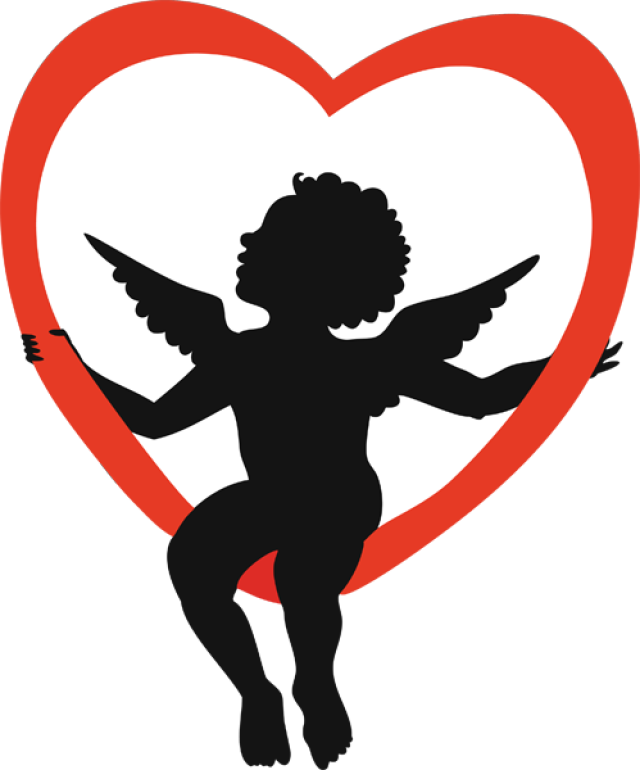 Vector Valentines Day Cupid Png Photos (black, chocolate, white)