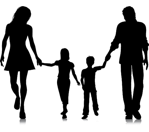 Vector Walking Family Png Free Download (black)