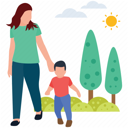 Vector Walking Family Png Image (teal, indigo, black, gray)