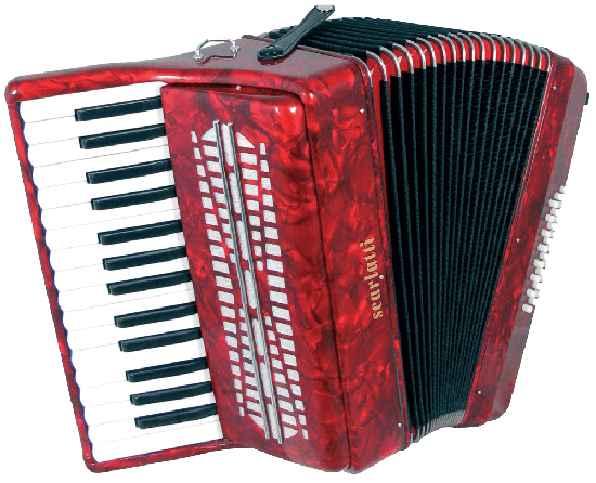 Red Accordion Png Pic (black, white)