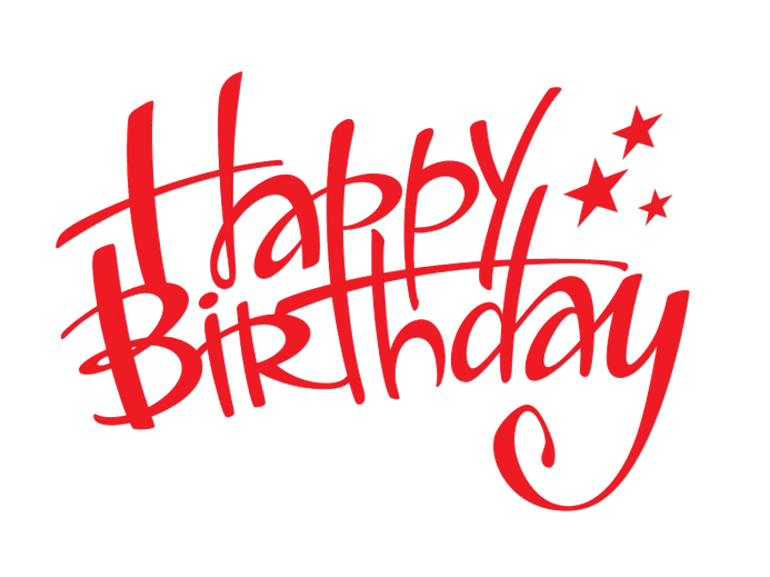 Red Birthday Text Transparent Png (red, black)