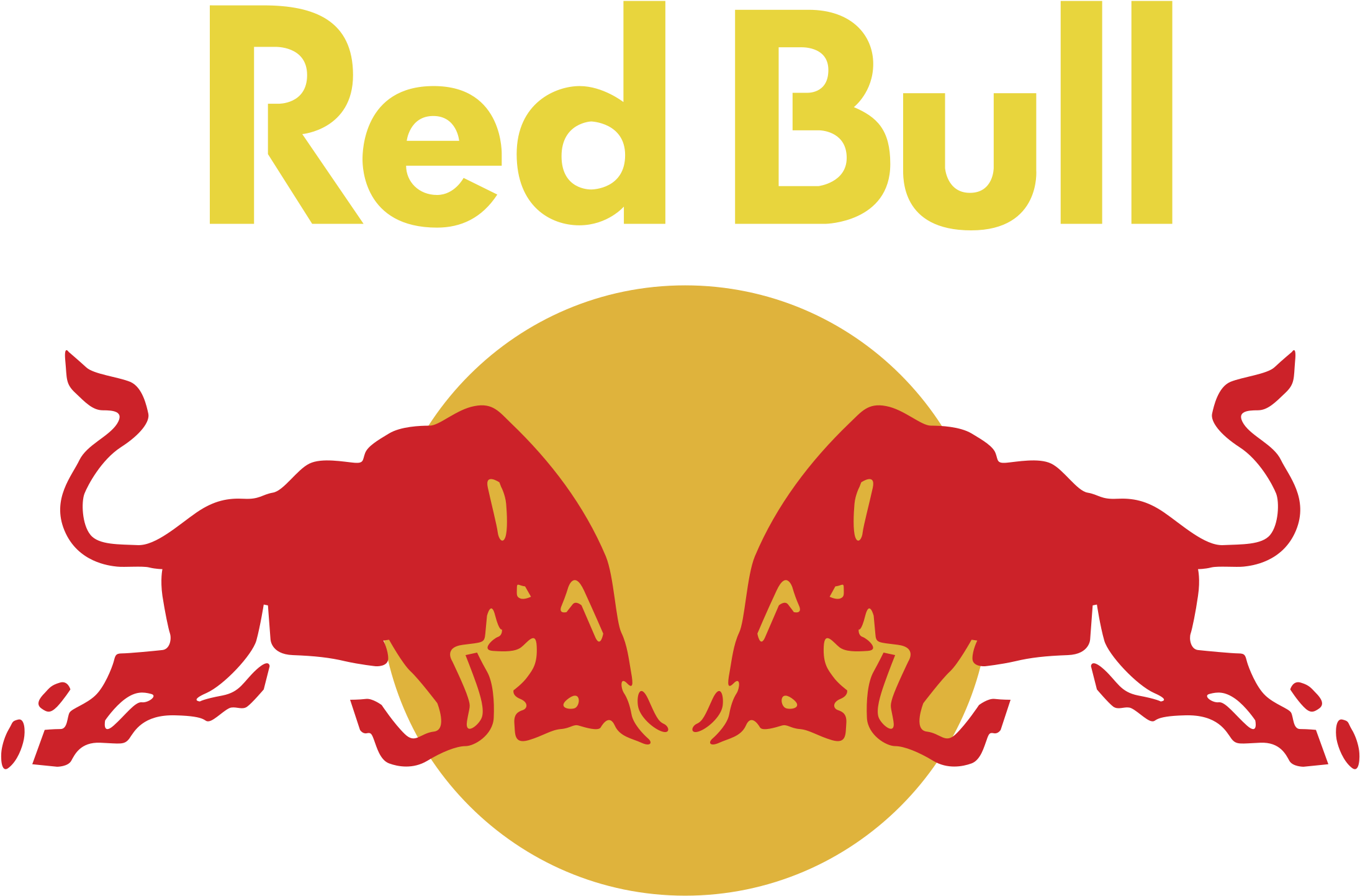 Red Bull Vector Png Clipart (gold, chocolate, red, orange, black)