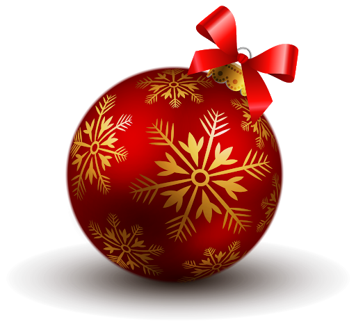 Red Christmas Bauble Transparent Png (black, white)