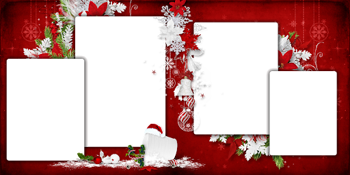 Red Christmas Frame Png Transparent Picture (black, silver, gray, maroon)