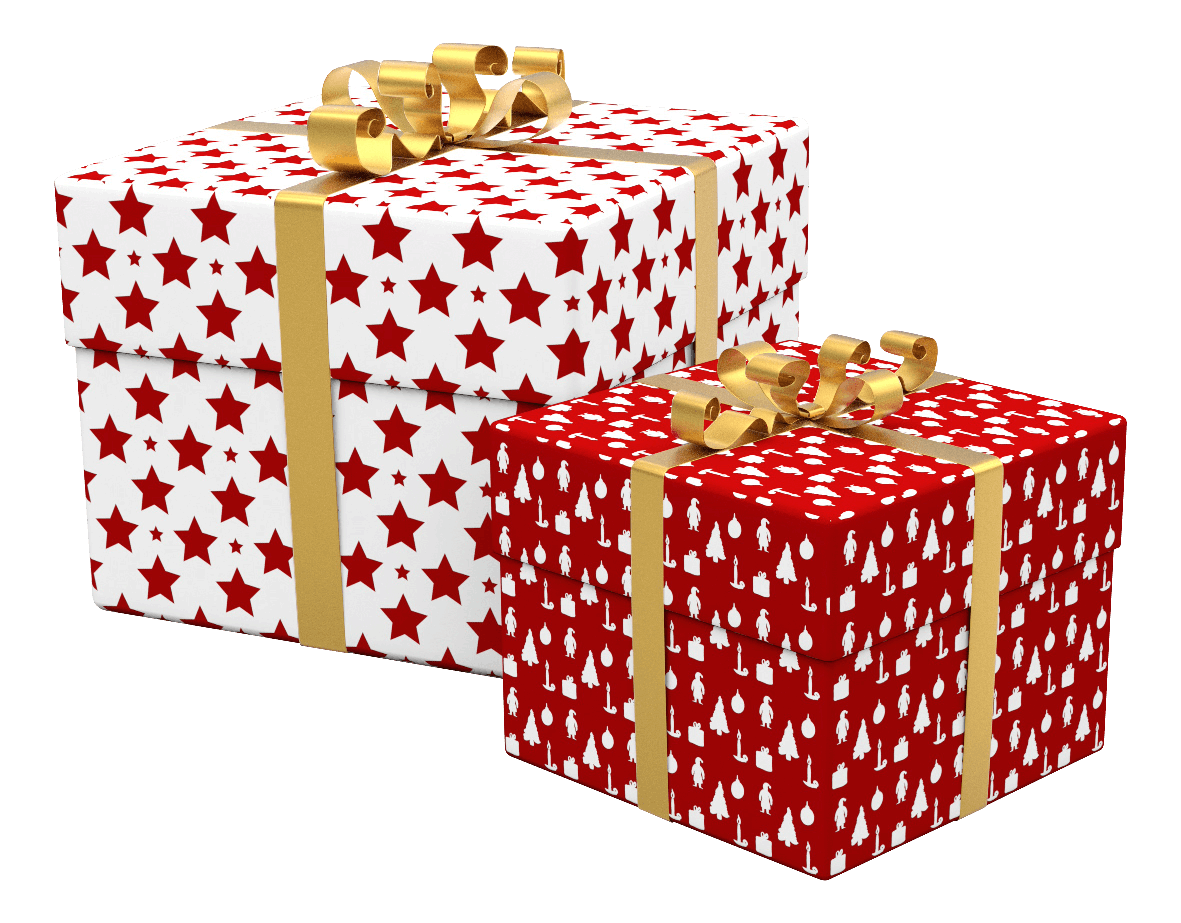 Red Christmas Gift Transparent Png (black, white, maroon, lavender)