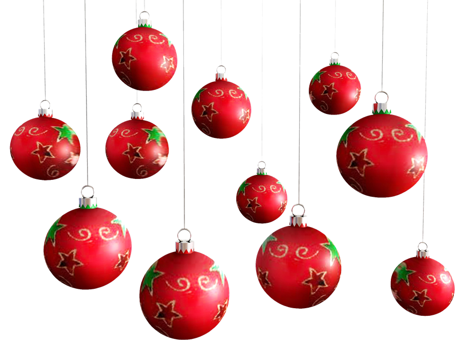 Red Christmas Ornaments Transparent Background (indigo, black)