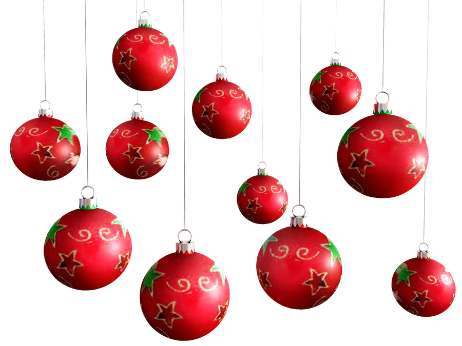 Red Christmas Ornaments Transparent Background (black, indigo)