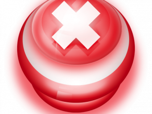 Red Close Button Png Image 300X225 (black, red, white)