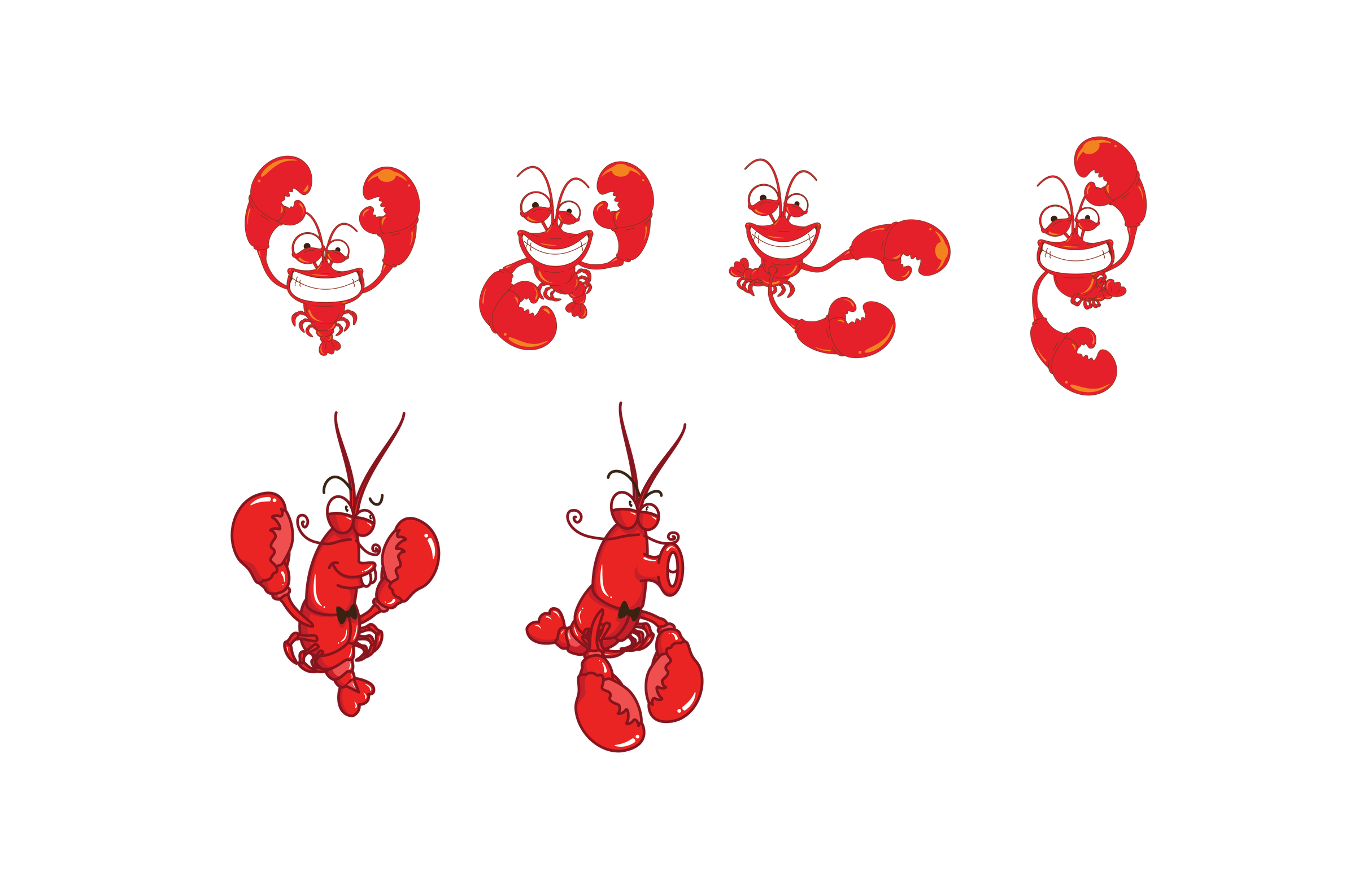 Red Crawfish Png Photo (black)