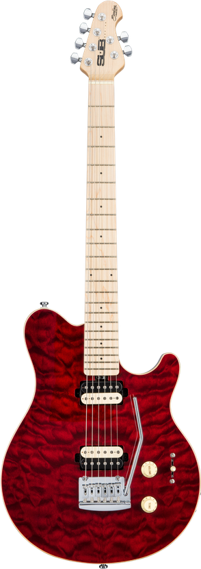 Red Electric Guitar Png Clipart (maroon, black)