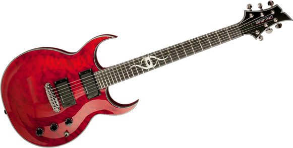 Red Electric Guitar Png File (maroon, gray, black)