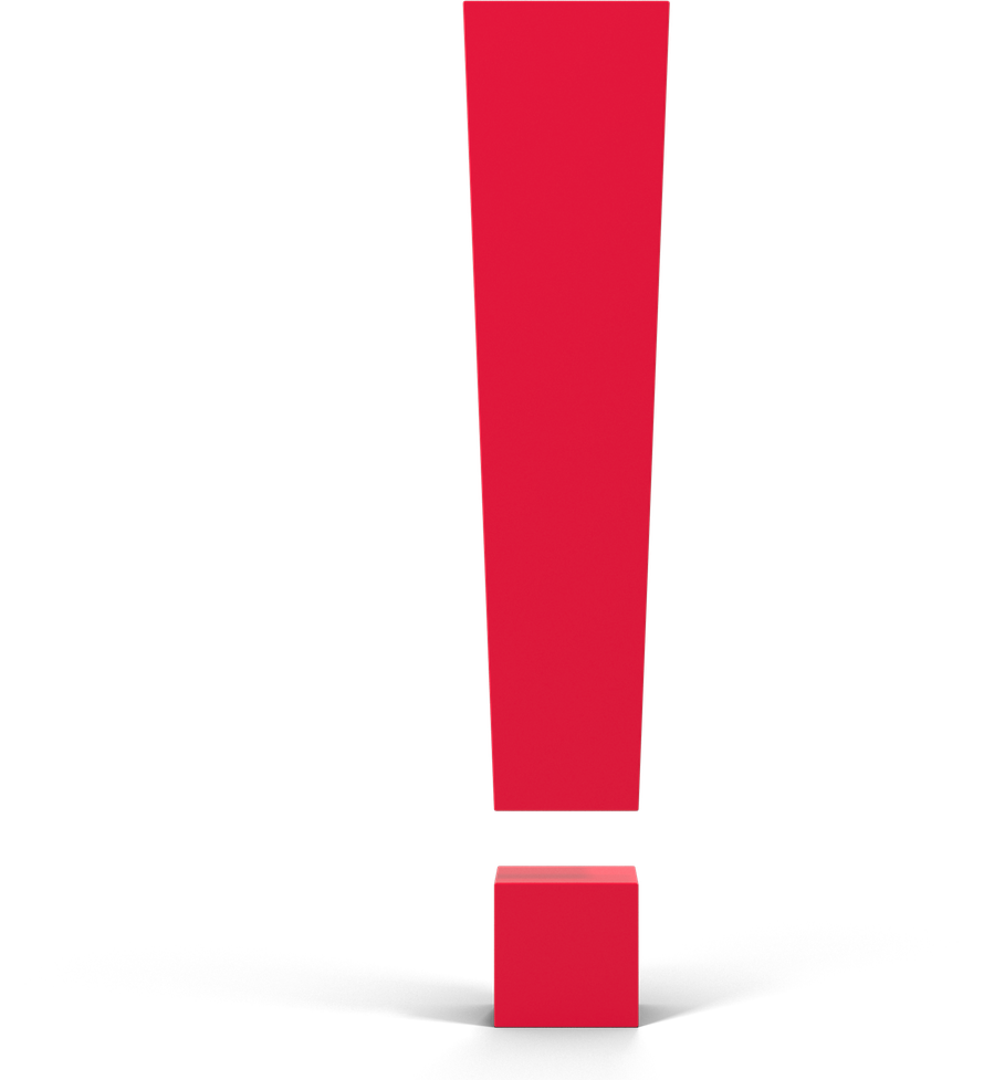 Red Exclamation Mark Transparent Png (red, black)