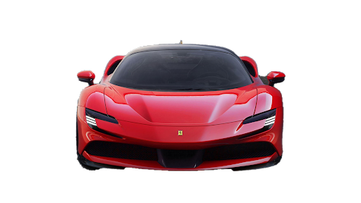 Red Ferrari Front View Transparent Background (indigo, black)