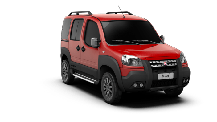 Red Fiat Doblo Car Transparent Png (black)