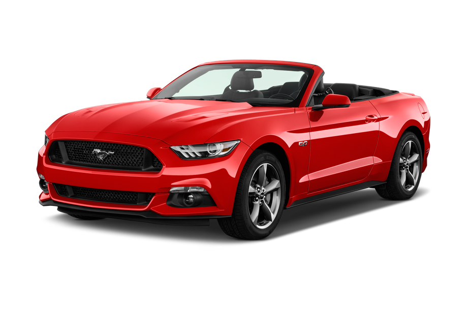 Red Ford Mustang Convertible Car Transparent Png (maroon, black)