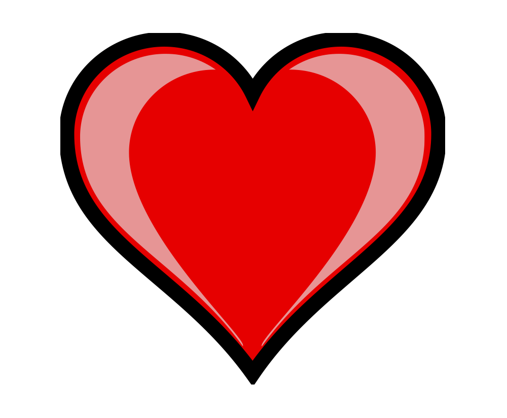 Red Heart Vector Png File (gray, red, black, salmon, white)