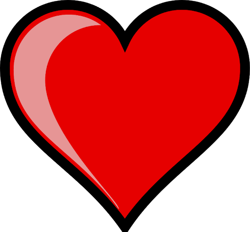 Red Heart Vector Png Pic (red, salmon, black)