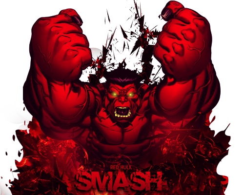 Red Hulk Png Pic (black, white)