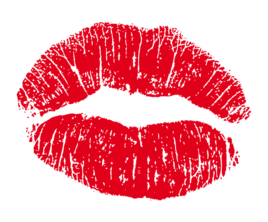 Red Kiss Png Clipart (red, black)