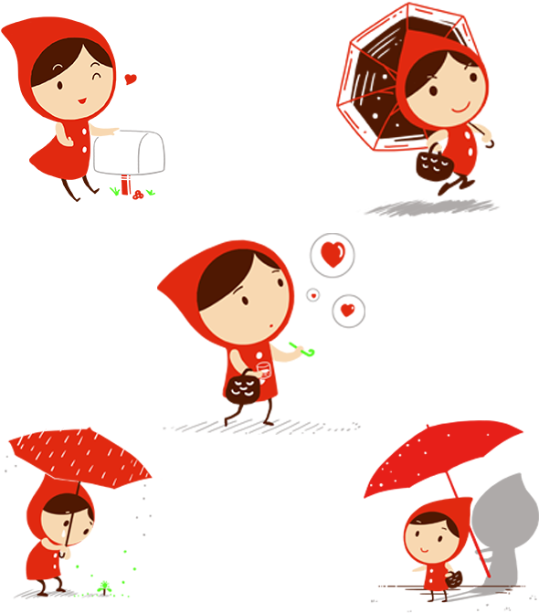 Red Riding Hood Png Isolated Photo (red, pink, maroon, black, silver)