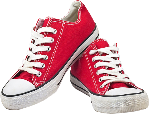 Red Sneakers Png Image (white, silver)