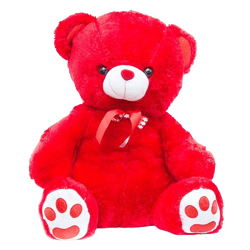 Red Teddy Bear Transparent Background (red, white)