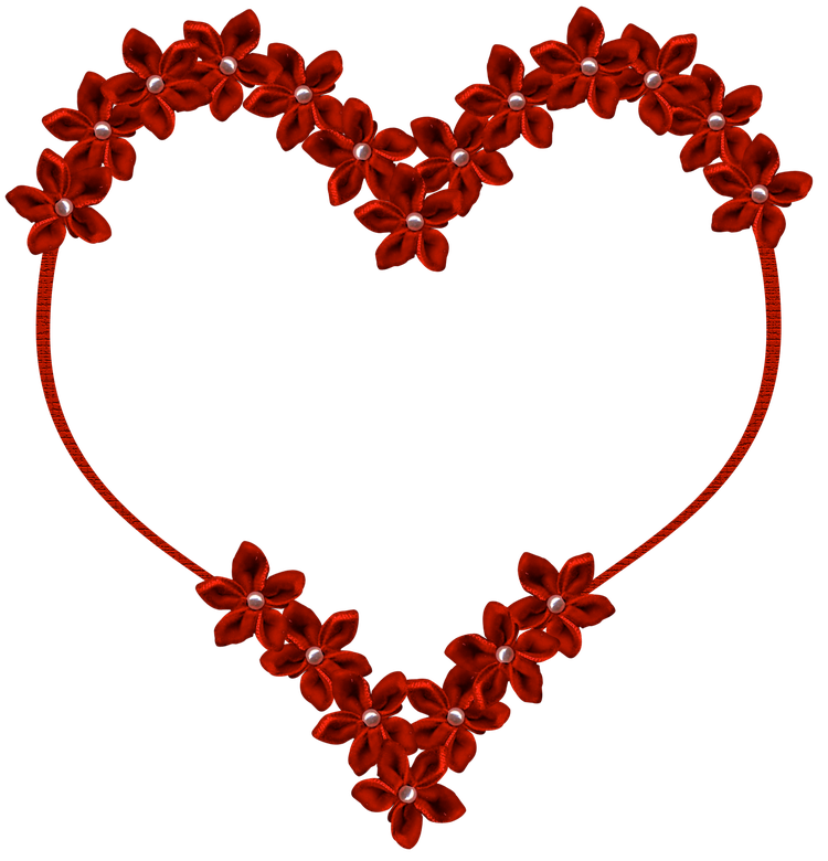 Red Vector Flower Heart Png Clipart (maroon, black)