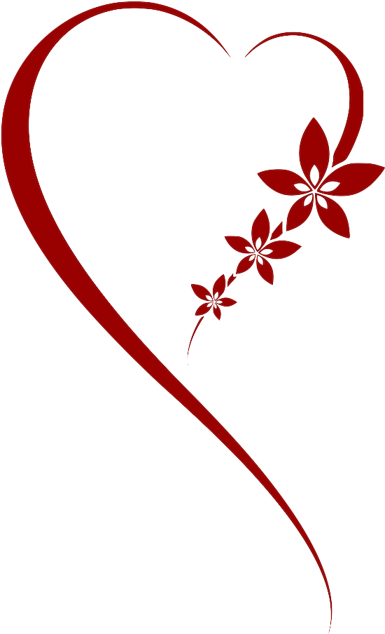 Red Vector Flower Heart Png Photos (maroon, black)