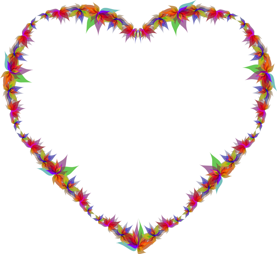 Red Vector Flower Heart Png Transparent Image (black)