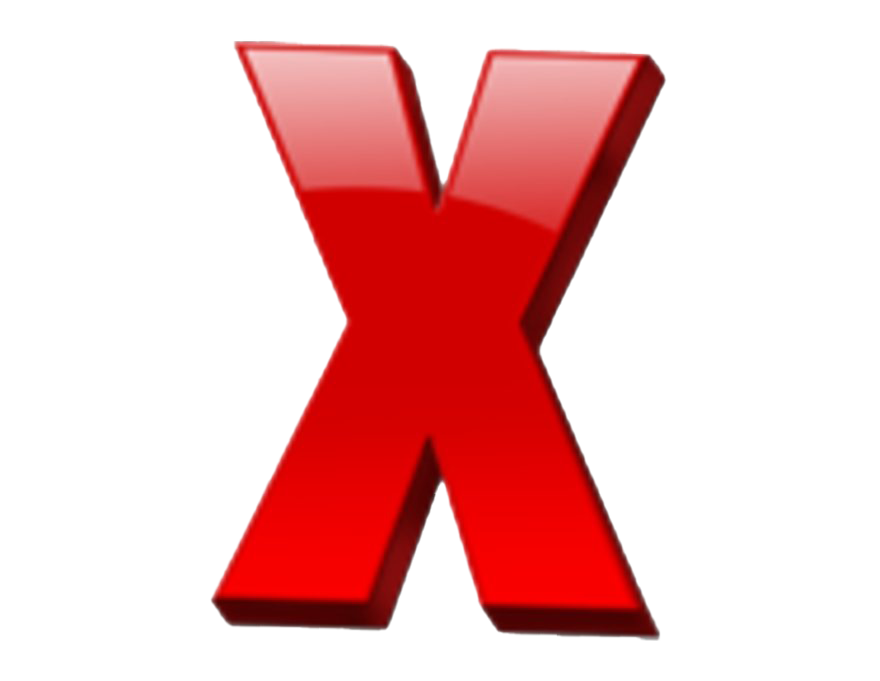 Red X Letter Png (red, white)