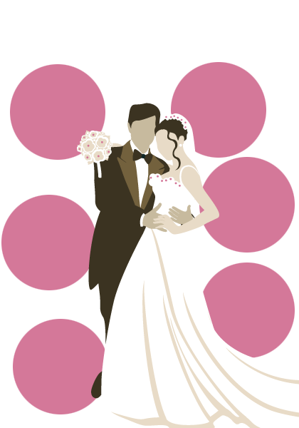 Wedding Couple Png File (black, white, pink, salmon)