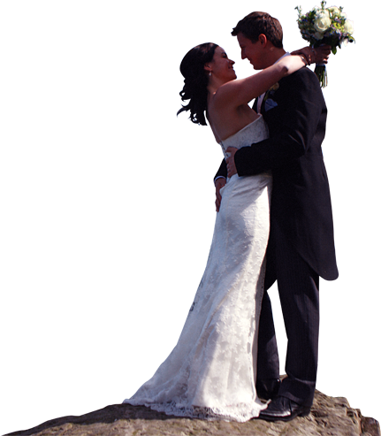 Wedding Couple (black, white, indigo)