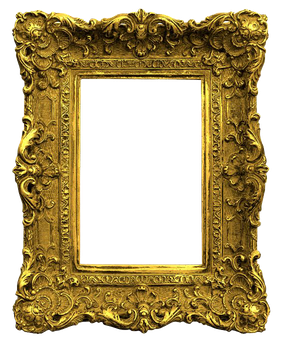 Wedding Golden Frame Transparent Background (chocolate, olive, black)