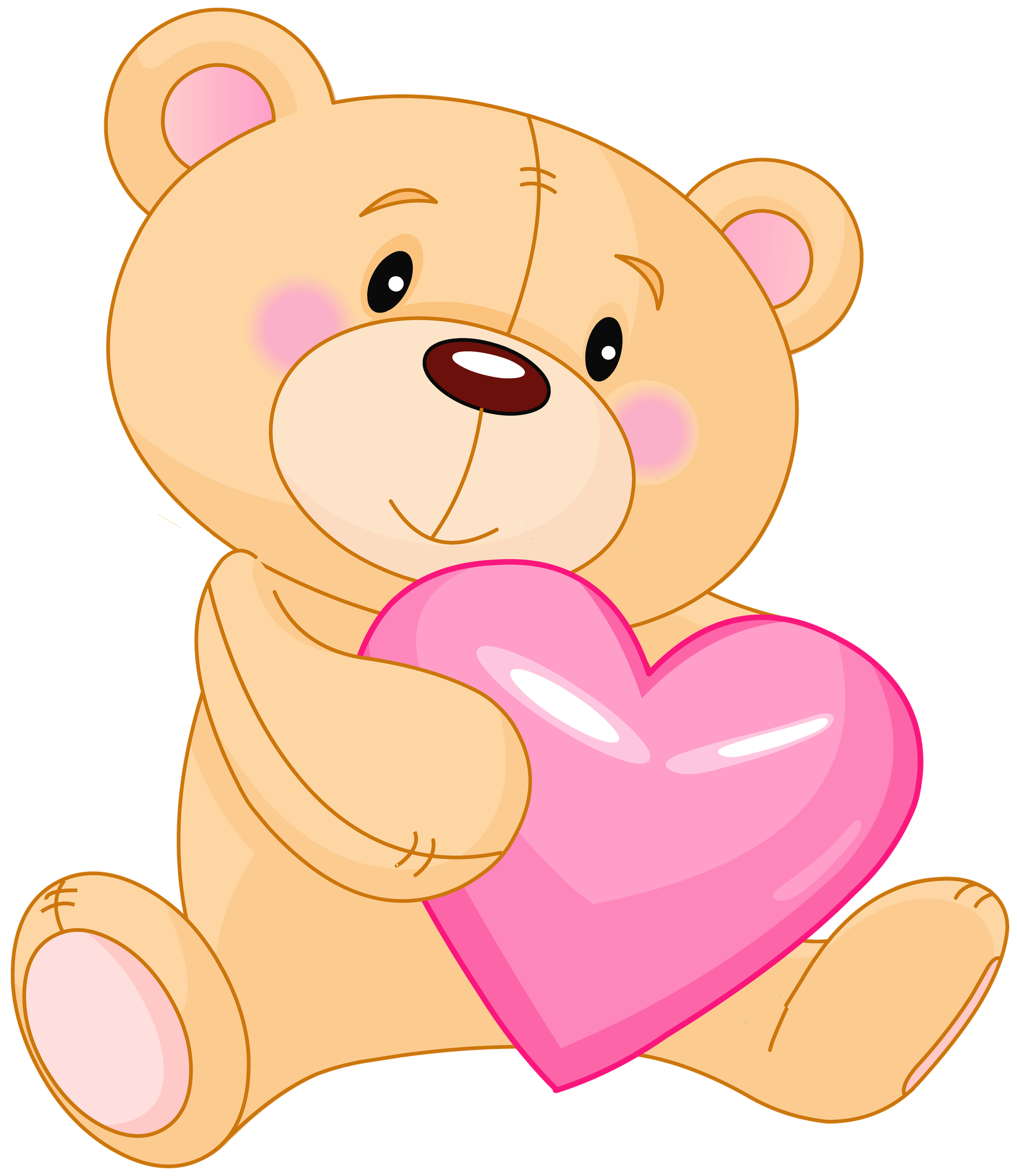 Teddy Bear Cartoon Png Image (plum, black, pink, beige)