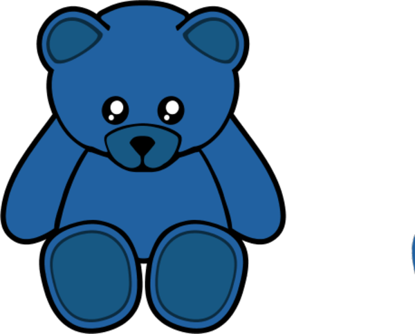 Teddy Bear Vector Png File (teal, black)