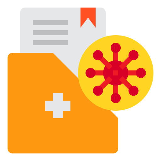 Medical Result Health Document Virus Medical Coronavirus Icon Free Png Icon Download (red, black, lavender, orange, gold)