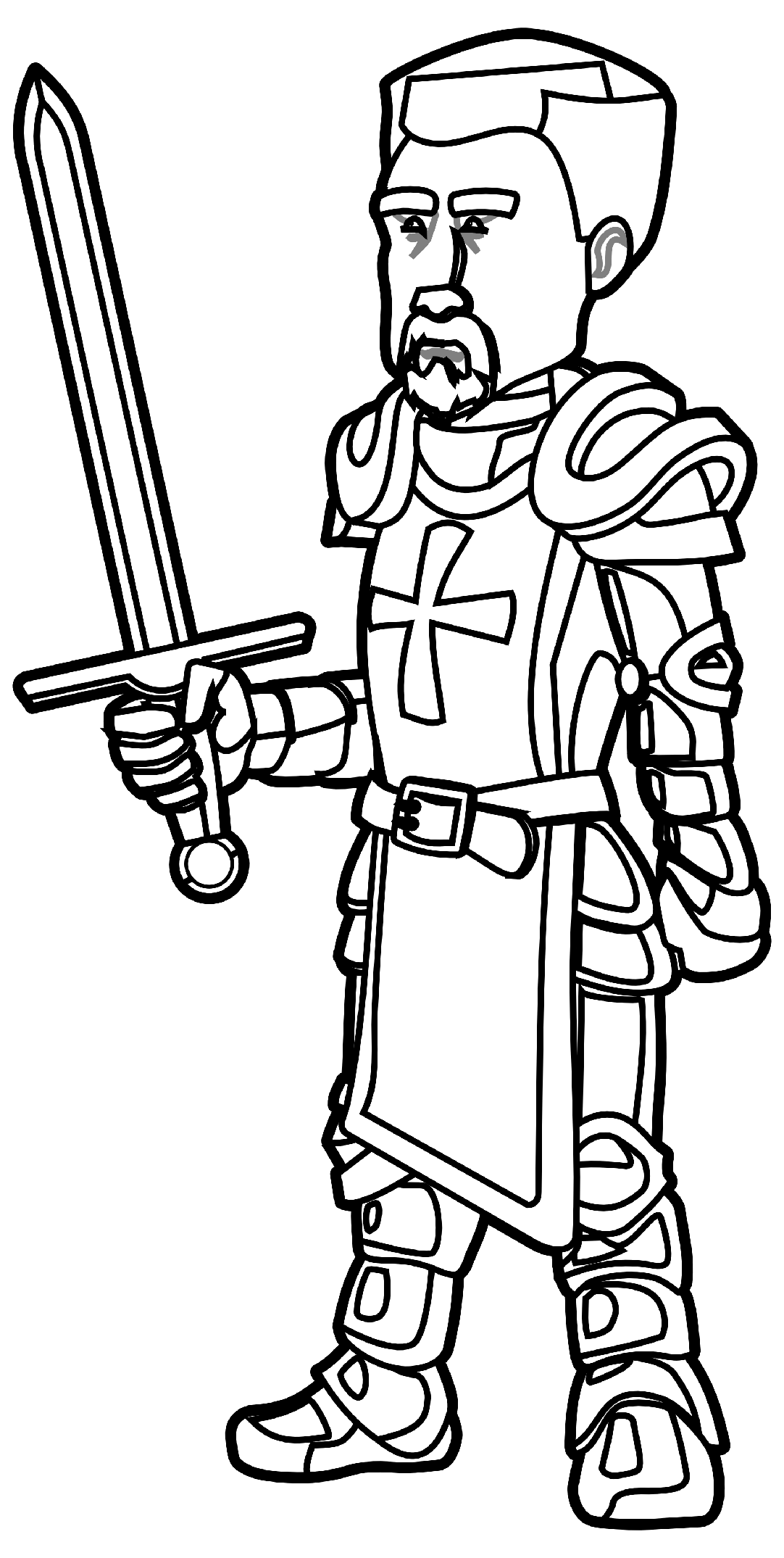 Medival Knight Transparent Background (silver, white, gray)