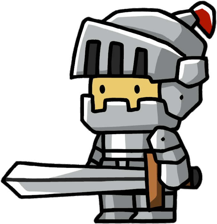 Medival Knight Transparent Isolated Background (gray, silver, black, salmon, white)