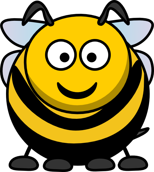 Bee Cartoon Png Hd (white, black, gold)