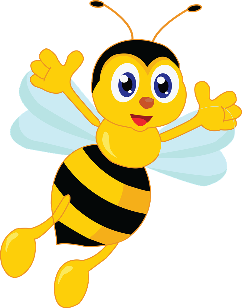 Bee Cartoon Png Isolated Hd (black, gold, lavender, mint, orange)