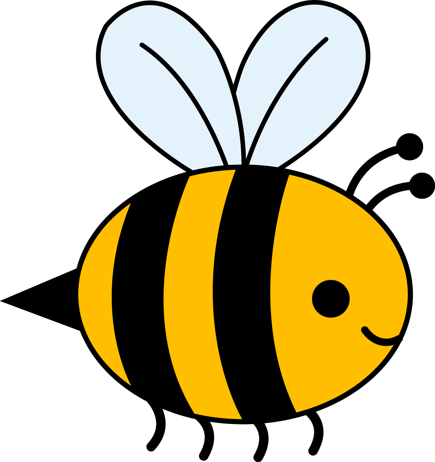 Bee Cartoon Png Photo (lavender, black, gold)