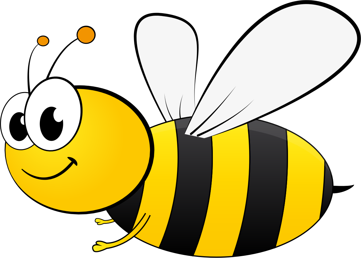 Bee Cartoon Png Photos (white, black, gold)