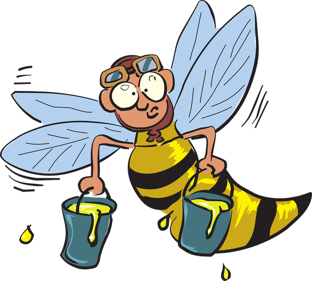 Bee Cartoon Png Picture (black, silver, lavender, orange, gray)